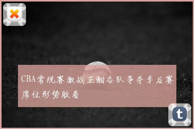 CBA常规赛激战正酣各队争夺季后赛席位形势胶着